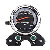 Qiilu Velocímetro Duplo Para Motocicleta Velocímetro Velocímetro Mostrador Digital 95 Mm Orifício De Montagem Com Cabo
