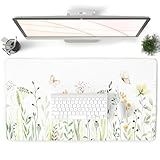 QiyI Mouse Pad Grande Para Mesa Tapete De Mesa Com Base Antiderrapante De 3 5 Mm Protetor De Mesa De Couro à Prova D água Mouse Pad De Jogos Com Teclado Grande Tapete De Escrita De Ervas Daninhas