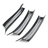 QKLsudua 3 Peças Puxador De Porta Interior Do Carro Tampa De Acabamento Do Painel Interno Apoio De Braço Protetor Instalação Rápida Compatível Com BM W X5 F15 X6 F16 Fibra De Carbono