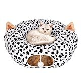 QLoztyse Cama De Túnel Para Gatos Em Ambientes Internos Tubo Redondo Extra Grande Para Gatos Túneis Circulares Com Bola De Pelúcia Capa De Caverna Dobrável E Fofa Para Gatinhos Gatinhos E Cães