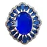 Qnf-anel Flor Prata 925 Cristal Tom Safira Zirconias Rodinad