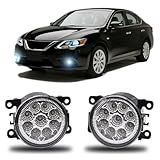 Qobsos Luz De Neblina De Para-choque Dianteiro 9 LEDs Para Nissan Sentra 2007-2010 2011 2012-6000K- Pacote Com 2