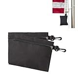 QoTang Bolsa De Peso De Bandeira Com 2 Peças Para Mastros De Bandeira De 12 X 15 Cm Bolsa De Contrapeso De Mastro De Bandeira Com Zíper Para A Parte Inferior Da Bandeira Dias Ventosos Mastro Externo