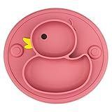 Qshare Prato Infantil Pratos De Bebê Portáteis Para Crianças E Crianças Placas De Sucção Forte Livre De BPA Para Crianças Jogo Americano De Silicone Seguro Para Lava Louças E Micro Ondas 23 X 15 X 3 5 Cm