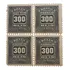 Quadra De Selos 300 Réis Taxa Devida 1906 Brasil. Rhm X-32