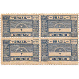 Quadra Selo 12 Brasil 1917 Centenário Pernambuco Com Goma