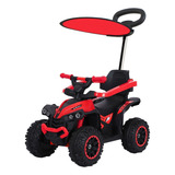 Quadriciclo Elétrico Vermelho Empurrador E Cobertura 6v Kids