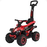 Quadriciclo Infantil Jipe Com Pedal Spider Kidino Carrinho De Passeio Infantil Com Haste Empurradora Andador Smart Carrinho Empurrador Vermelhoo 
