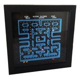 Quadro 3d Pacman Atari Impresso Em 3d 22cm