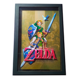 Quadro 3d The Legend Of Zelda Ocarina Of Time Capa 