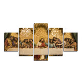 Quadro 5 Peças Santa Ceia Pintura