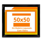 Quadro 50x50 Moldura Decorativa Com Vidro