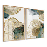 Quadro Abstrato Dourado Verde
