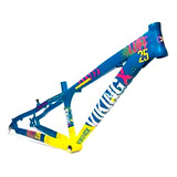 Quadro Alumínio Aro 26 Vikingx Dirt Jump Bike Tuff X 25 Cor Azul amarelo