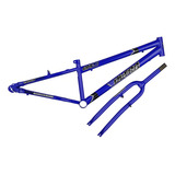 Quadro Aro 26 Ultra Bikes Em Aço Carbono Com Garfo Rebaixado Cor Azul