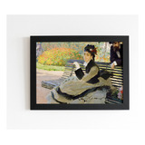 Quadro Art Claude Monet Camille Monet Em Um Banco De Jardim