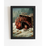 Quadro Arte Fantástica Troféu De Keltullis Cabeça De Dragão