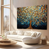 Quadro Árvore Colorida Pintura Sala Luxo Moderno 110x70cm