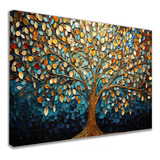 Quadro Árvore Colorida Pintura Sala Luxo Moderno 60x90cm