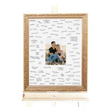 Quadro Assinaturas Convidados Casamento Com Foto 48x58cm