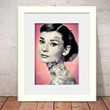 Quadro Audrey Hepburn Tattoo 56x46cm Vidro