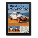 Quadro Automotivo Vw Fusca Baja Bug Propaganda Original 1