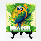 Quadro Azulejo Arara Brasil