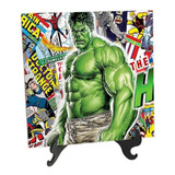 Quadro Azulejo O Incrível Hulk Recortes Quadrinhos Marvel