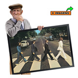 Quadro Beatles Lennon Mccartney George Com Moldura Preta A1 Cor Cores Vivas, Impressão Hd Cor Da Armação Moldura Na Cor Preta