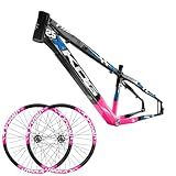 Quadro Bicicleta Aro 26 Aluminio KOG Freeride Full X25 Vikingx Par De Roda Aro 26 Vmaxx Aluiminio Folha Dupla Aero Cubos De Roda Livre 6v Preto Rosa E Azul
