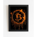 Quadro Bitcoin Escorrendo Moeda Digital