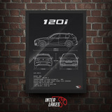 Quadro Bmw 120i F20 - Poster Carro Interlakes