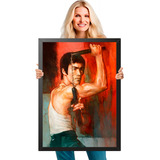 Quadro Bruce Lee Nunchaku Arte Marcial Chute Kung Fu A1