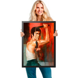 Quadro Bruce Lee Nunchaku Arte Marcial Chute Kung Fu A2