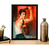 Quadro Bruce Lee Nunchaku Arte Marcial Chute Kung Fu A4
