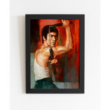 Quadro Bruce Lee Nunchaku Arte Marcial Chute Kung Fu