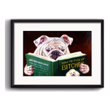 Quadro Bulldog Ingles Livro Cachorro Pet
