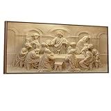 Quadro C Moldura Santa Ceia Com Jesus Canvas Ref01 83x178cm
