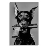Quadro Cachorro Gangue Doobermann Decorativo Grande 80x60cm