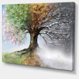 Quadro Canvas Árvore As Quatros Estação Pintura Arte Moderna