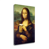 Quadro Canvas Decorativo Mona Lisa Beer Leonardo Da Vinci