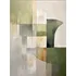 Quadro Canvas Pintura Moderna Abstrata Verde Bege Geometrica