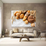Quadro Cesta Pães Padaria Moderno Sala 100x150cm