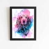 Quadro Cocker Spaniel Inglês Cachorro Moldura