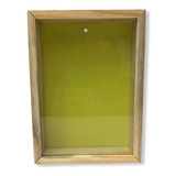 Quadro Cofre Madeira Vidro Decoração Dinheiro Liso Sem Nada
