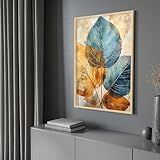 Quadro Com Moldura Folhas Abstrato Moderno Lindo Decorativo Grande Sala Quarto Hall