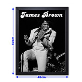 Quadro Com Moldura James Brown 01 Tamanho A2 60x42cm