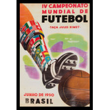 Quadro Copa Do Mundo Fifa De 1950 Cartaz Moldura 42x29cm