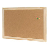 Quadro Cortiça De Aviso 70x50cm Madeira   50 Alfinetes