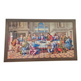 Quadro Da Santa Ceia Com Moldura Impressão Digital Com Vidro